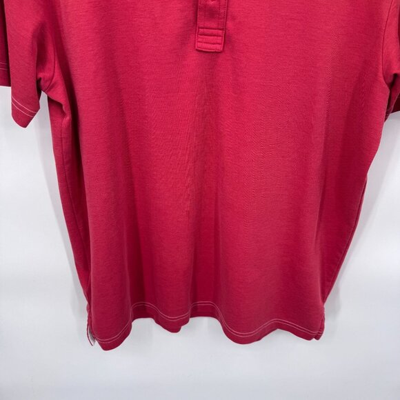Travis Mathew Golf Polo Shirt Mens‎ Large Red Pima Cotton Polyester Blend - Picture 3 of 7